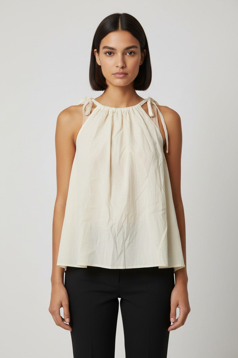 H&M Damen Top Gelb Beige Größe S