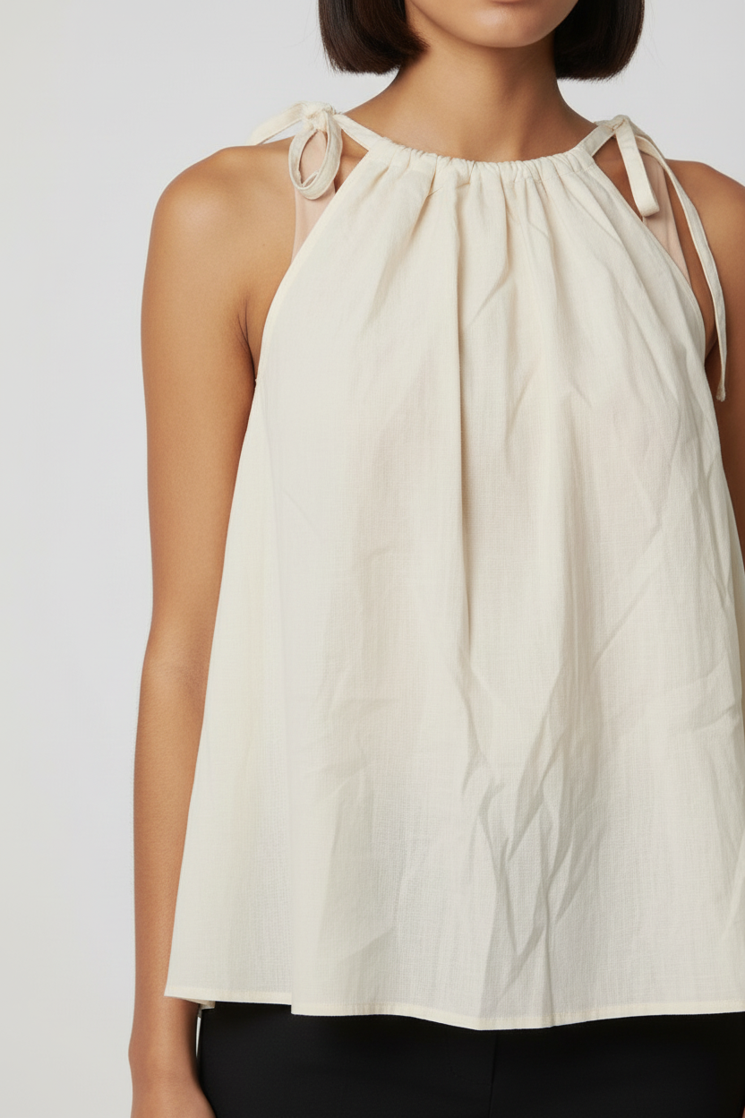 H&M Damen Top Gelb Beige Größe S