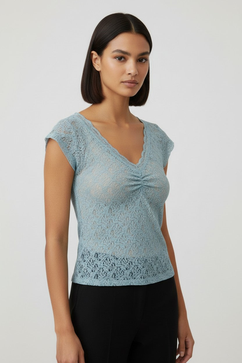 Light Before Dark Damen Top Blau Größe L