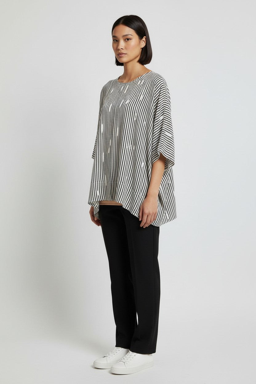 Masai Damen Top Schwarz Beige Größe XL