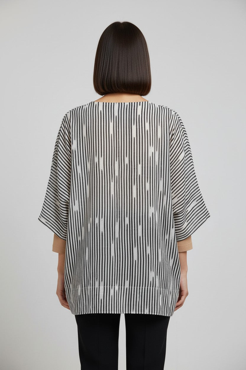 Masai Damen Top Schwarz Beige Größe XL
