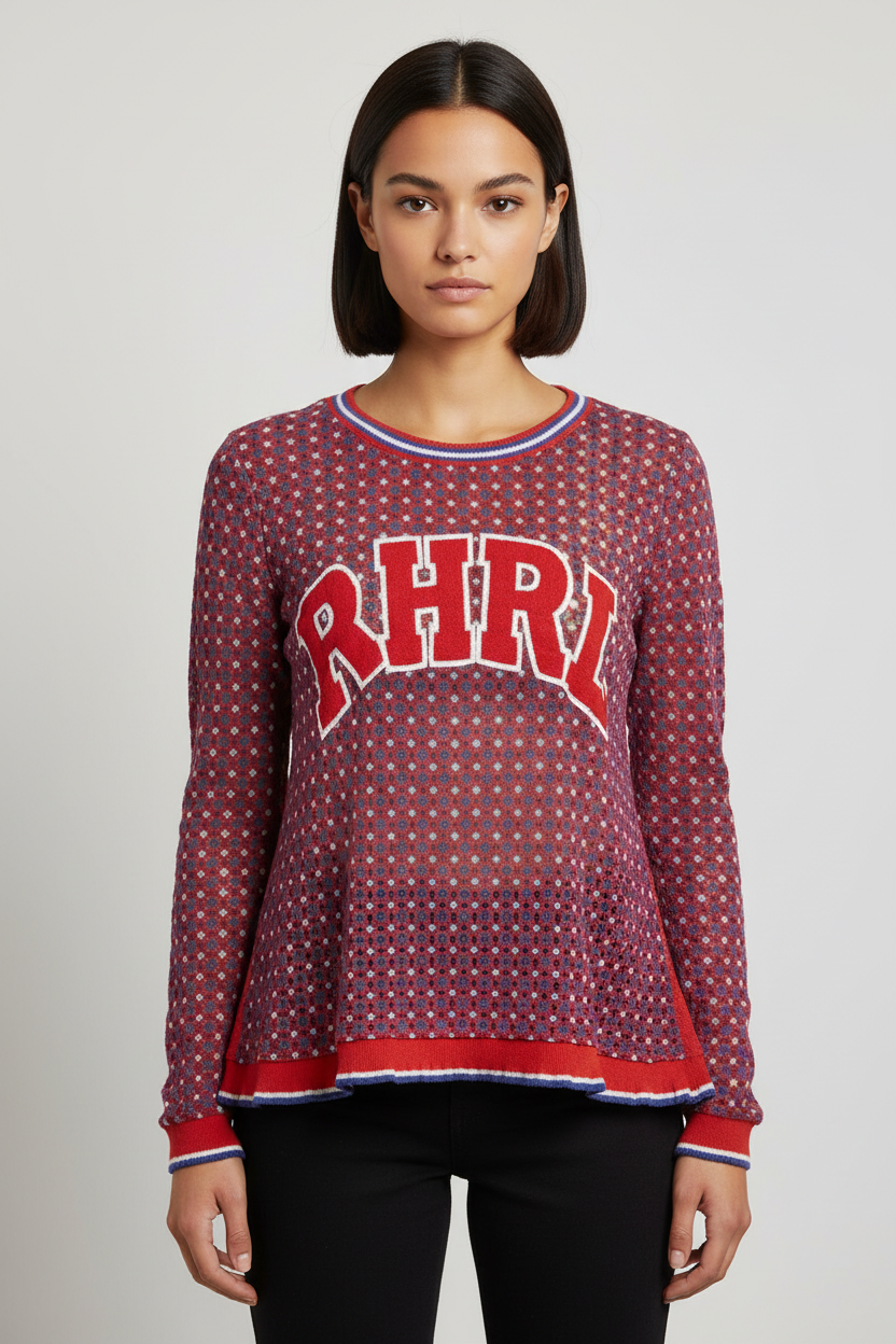 Rich & Royal Damen Top Rot Blau Weiß Größe XL
