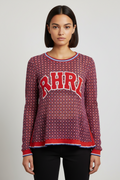 Rich & Royal Damen Top Rot Blau Weiß Größe XL