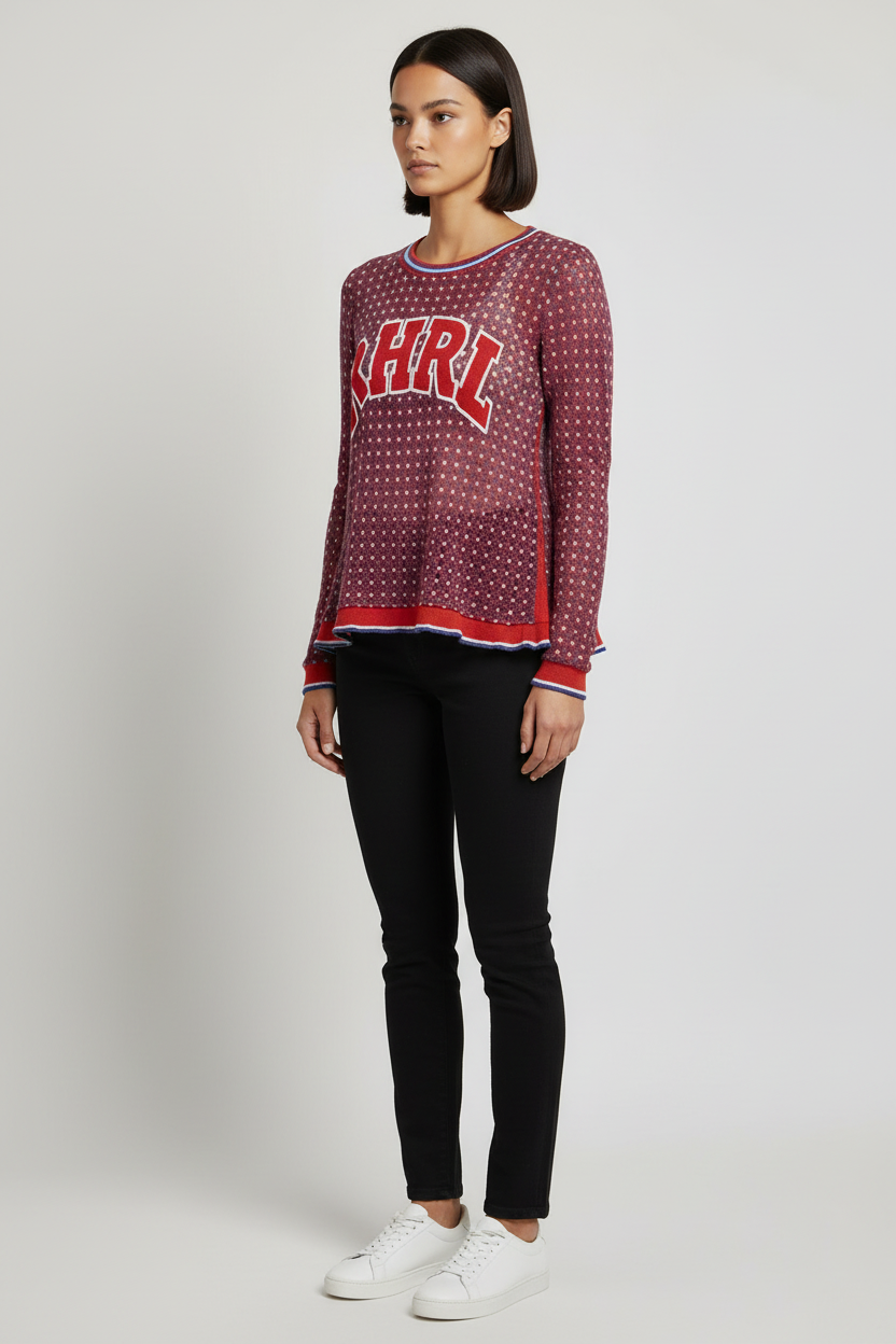 Rich & Royal Damen Top Rot Blau Weiß Größe XL