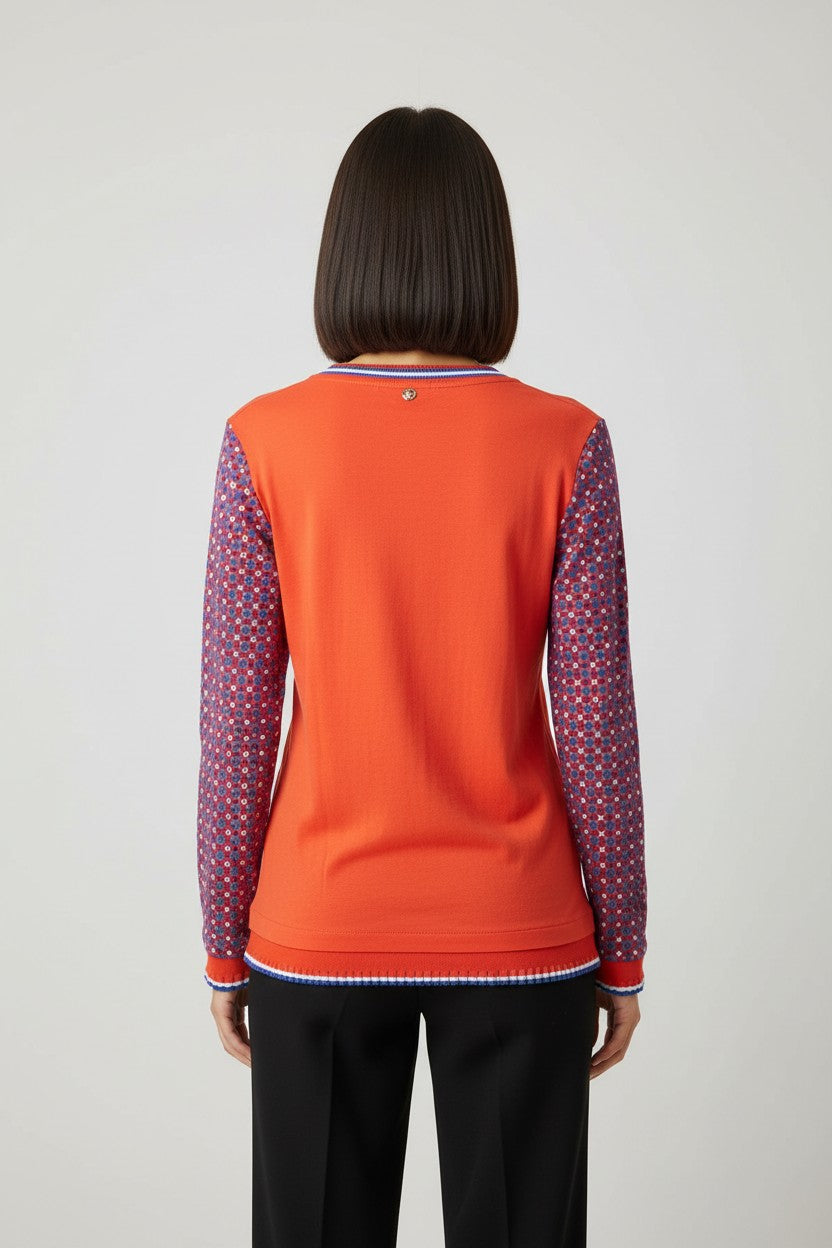Rich & Royal Damen Top Rot Blau Weiß Größe XL