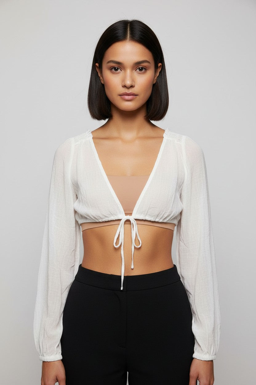 Tiger Mist Damen Crop Top Weiß Größe S