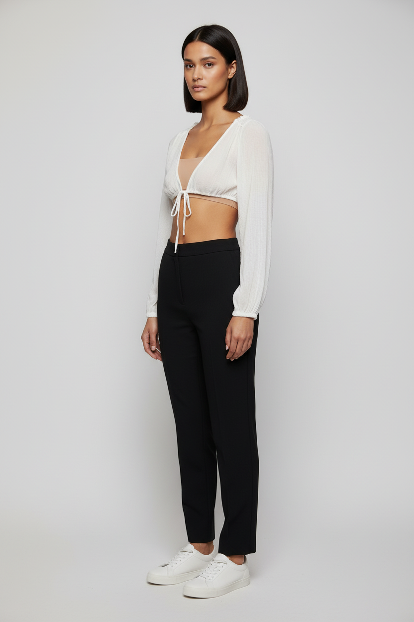 Tiger Mist Damen Crop Top Weiß Größe S