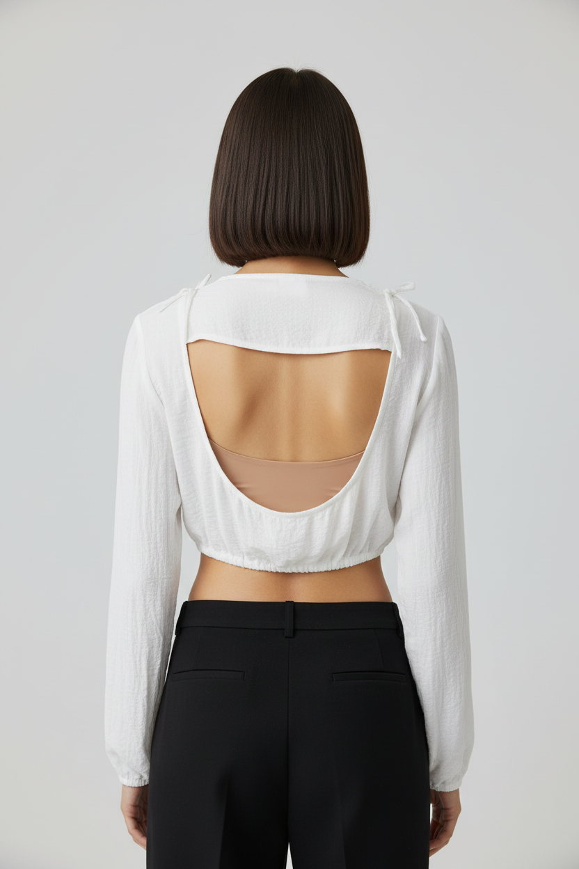 Tiger Mist Damen Crop Top Weiß Größe S