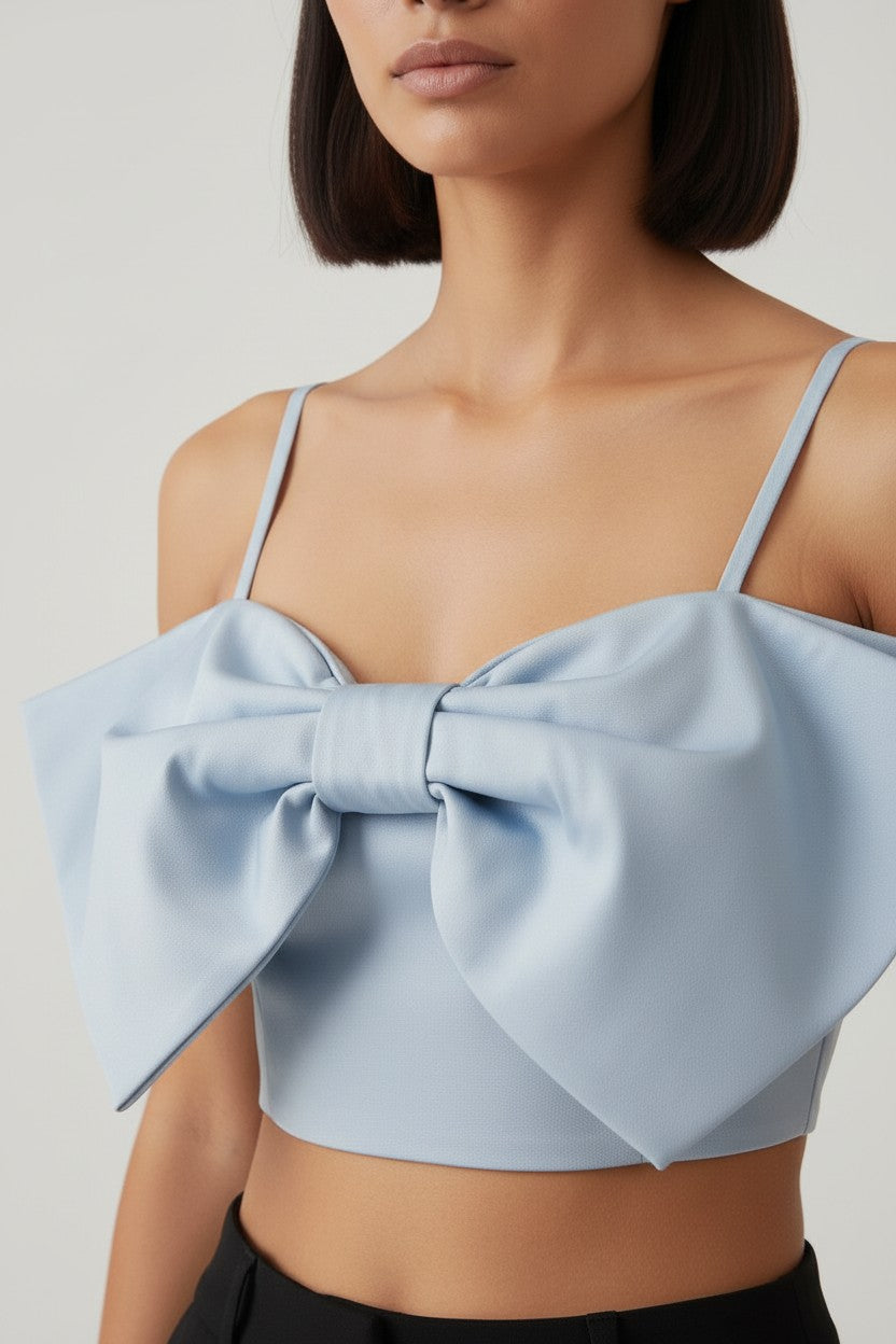Zara Damen Crop Top Blau Größe XXL