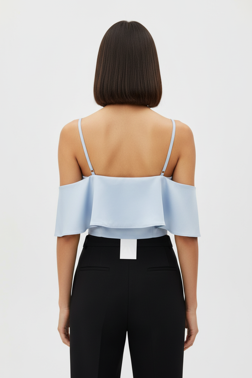 Zara Damen Crop Top Blau Größe XXL