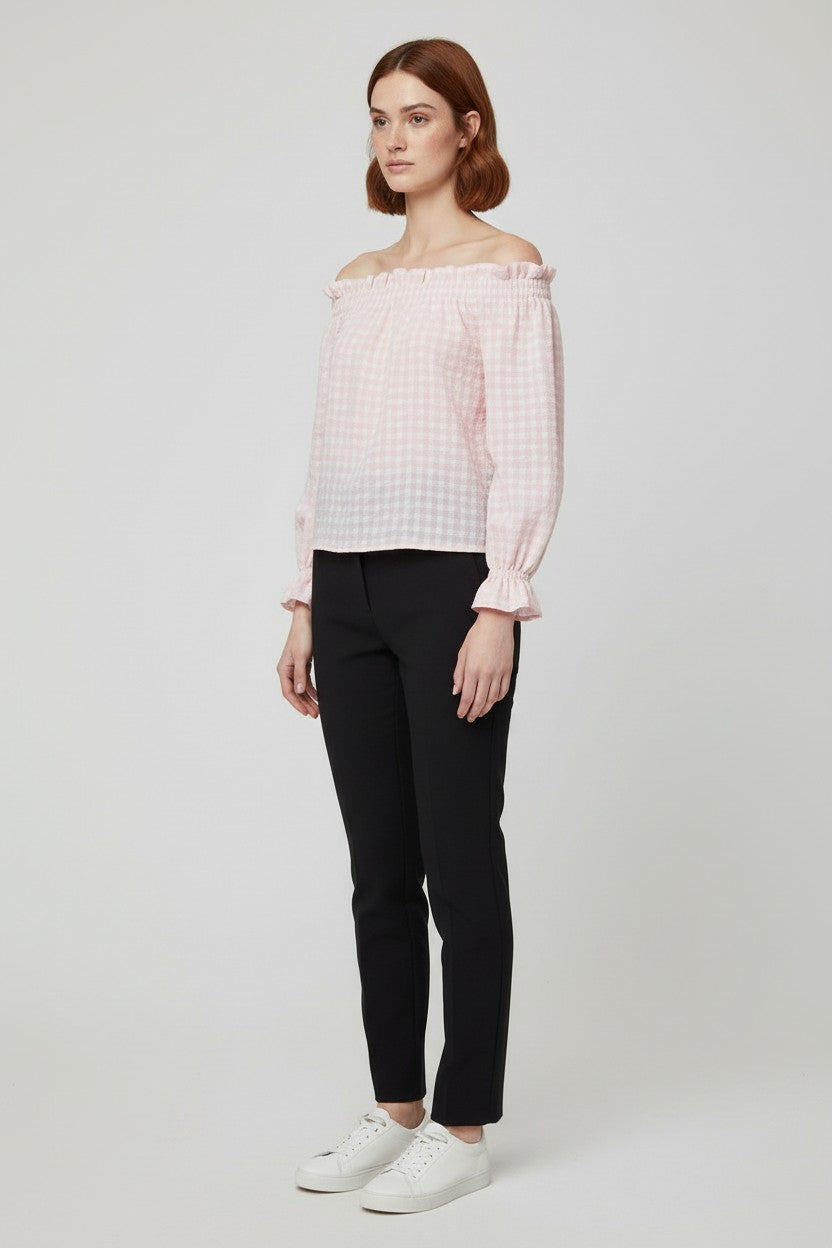 Divided by H&M Damen Crop Top Weiß Pink Größe XL