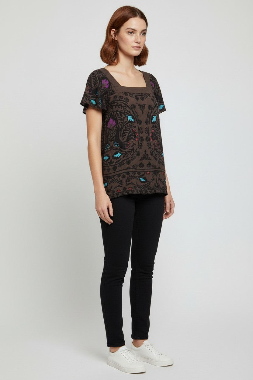 ESPRIT Damen Top Braun Mehrfarbig Größe XL