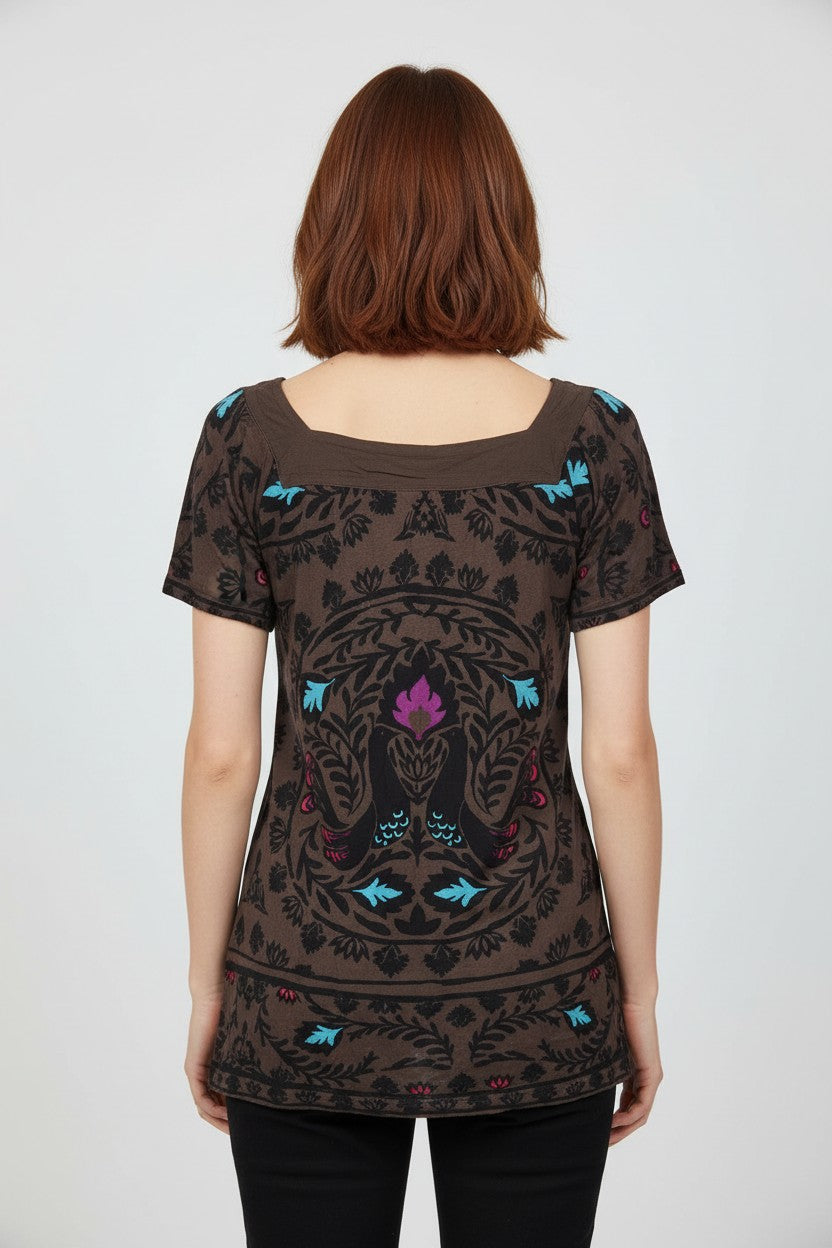 ESPRIT Damen Top Braun Mehrfarbig Größe XL