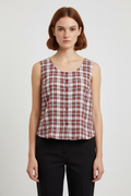 Faded Glory Damen Top Rot Weiß Blau Größe XL