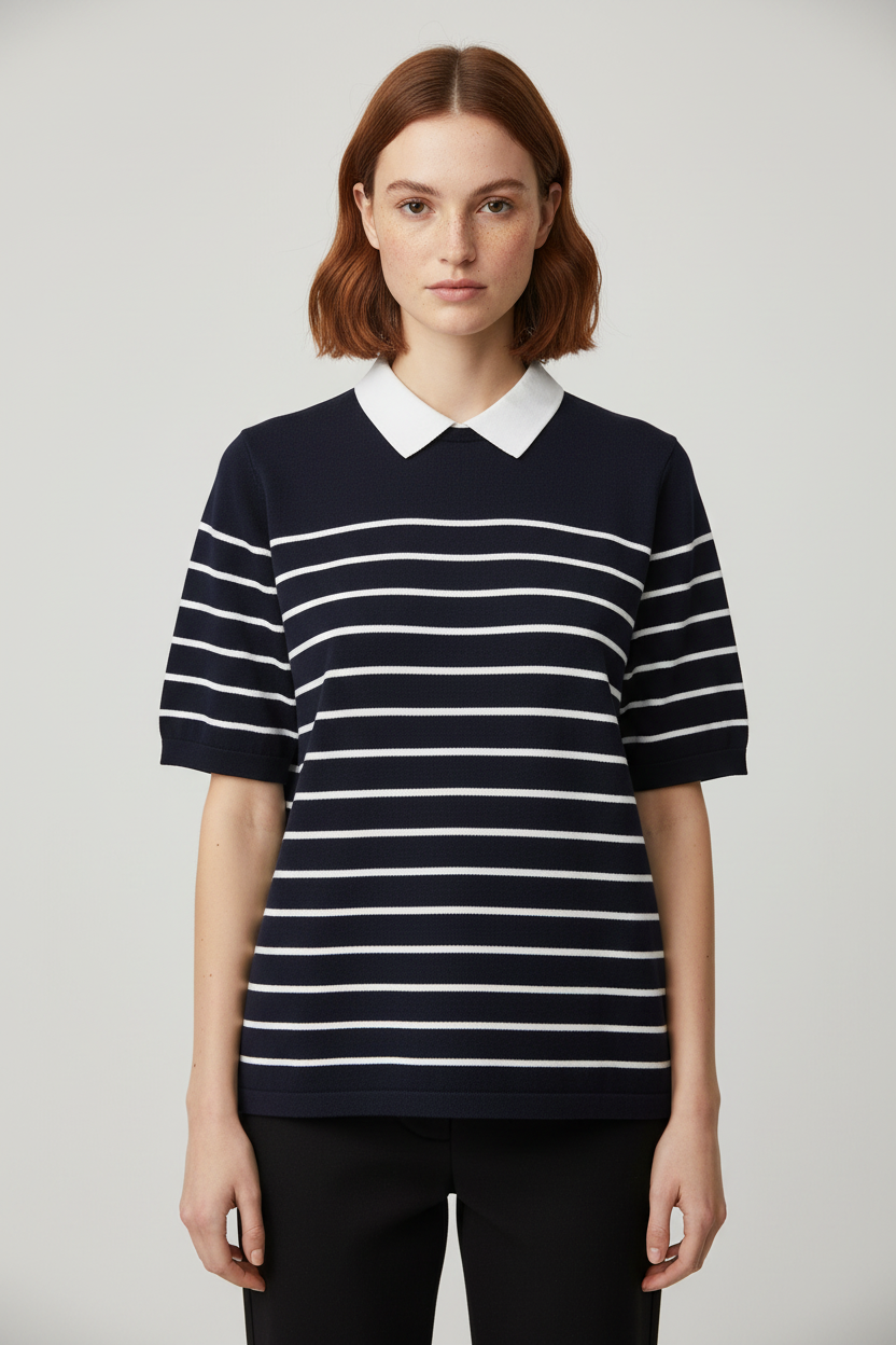 Tommy Hilfiger Damen Top Blau Weiß Größe XL