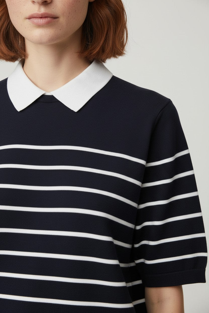 Tommy Hilfiger Damen Top Blau Weiß Größe XL