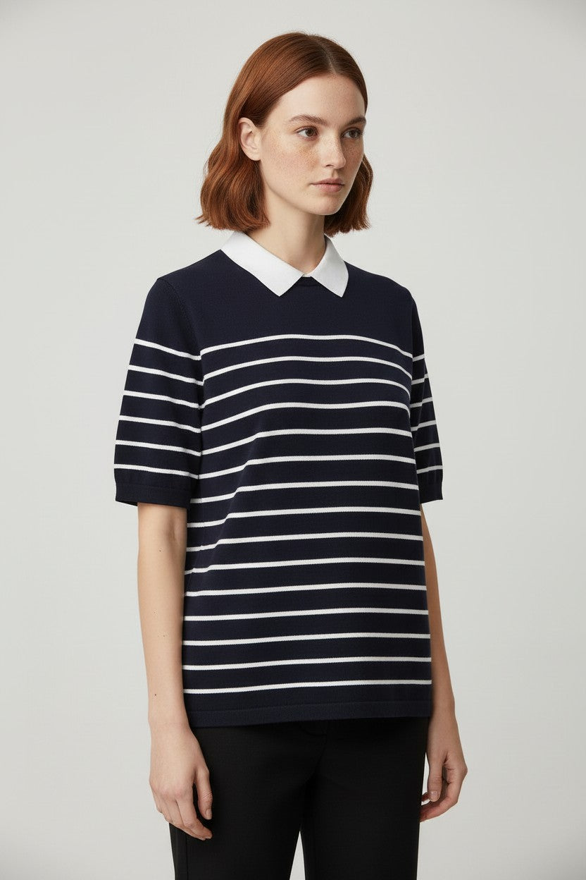Tommy Hilfiger Damen Top Blau Weiß Größe XL