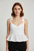 Zara Damen Top Weiß Größe M