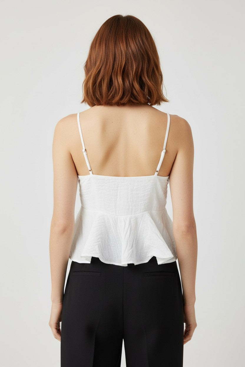 Zara Damen Top Weiß Größe M