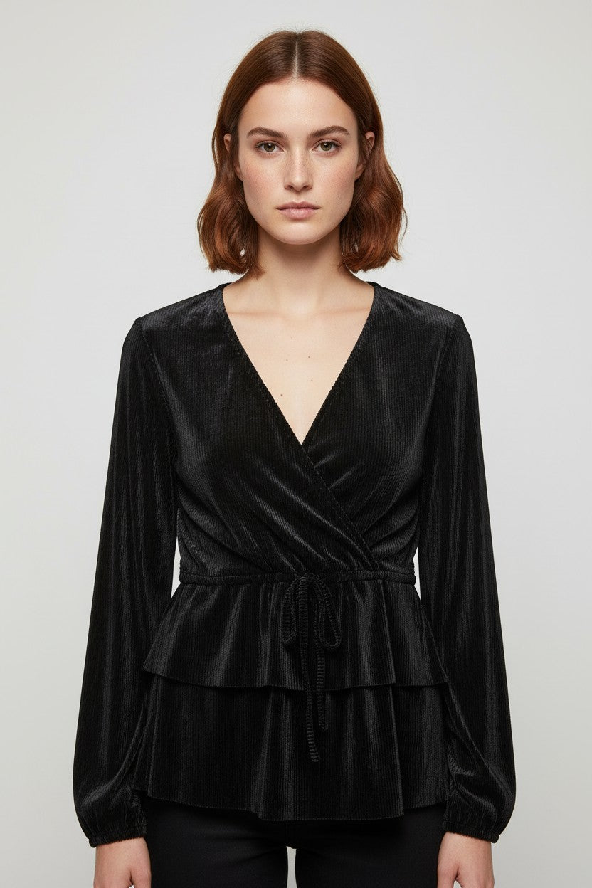 Ann Christine Damen Top Schwarz Größe XL