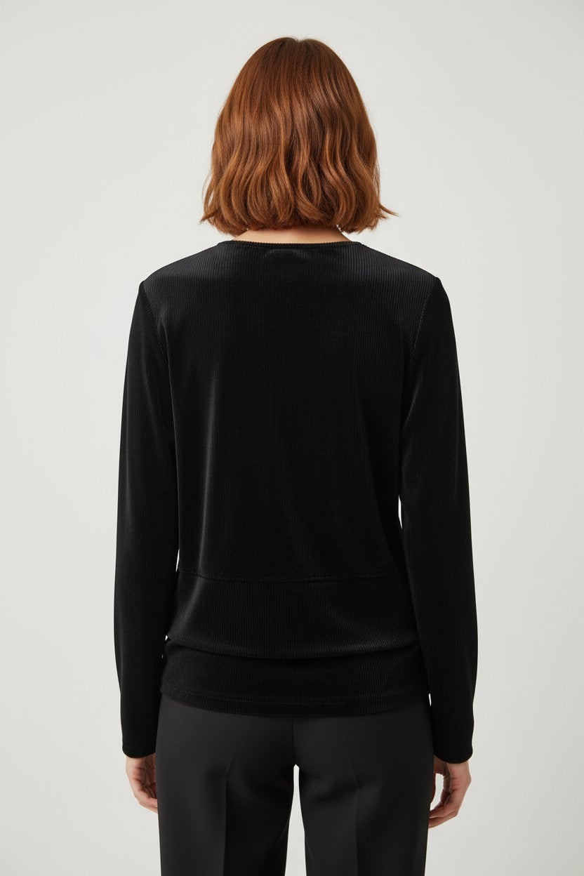 Ann Christine Damen Top Schwarz Größe XL