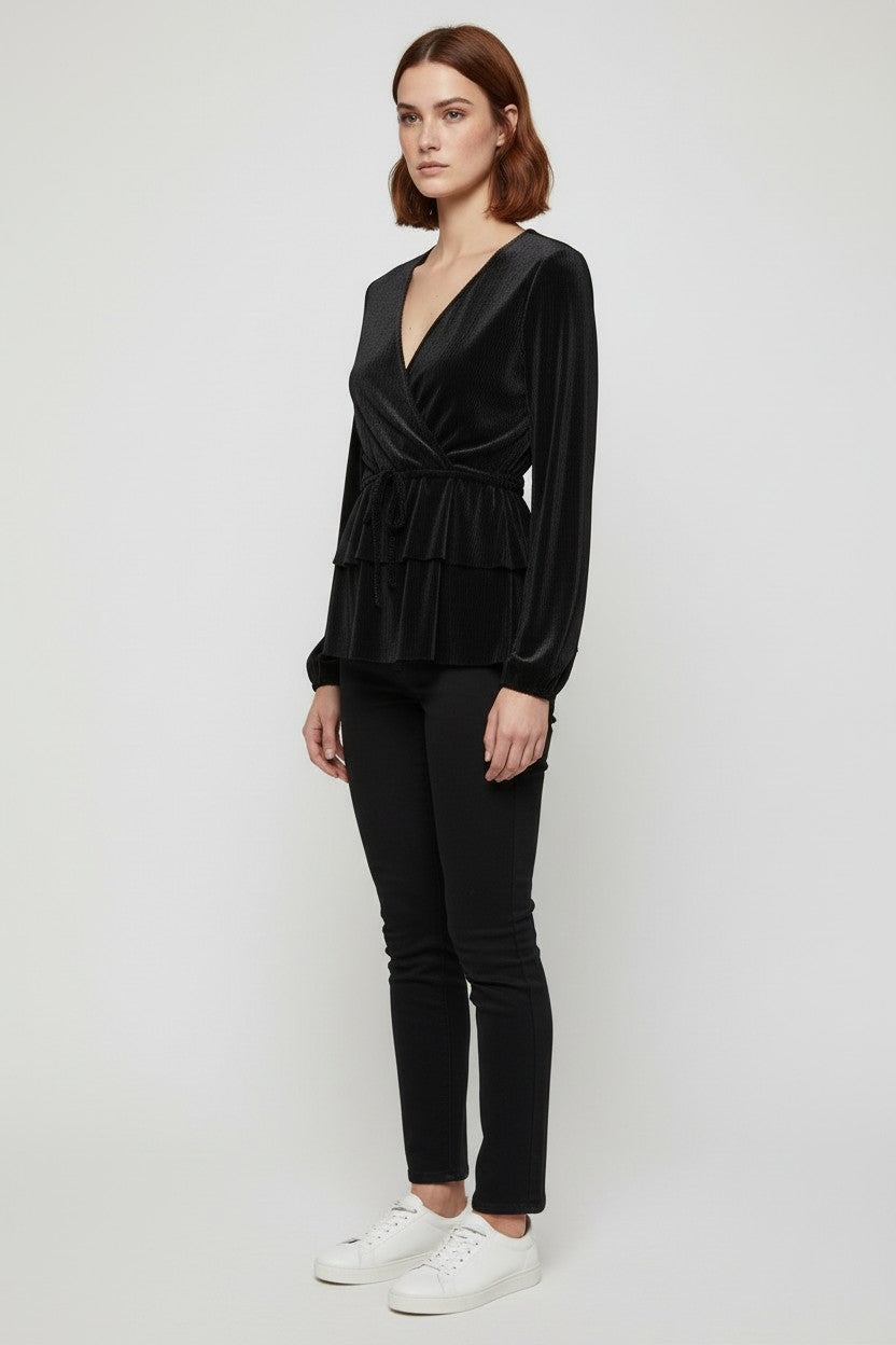 Ann Christine Damen Top Schwarz Größe XL