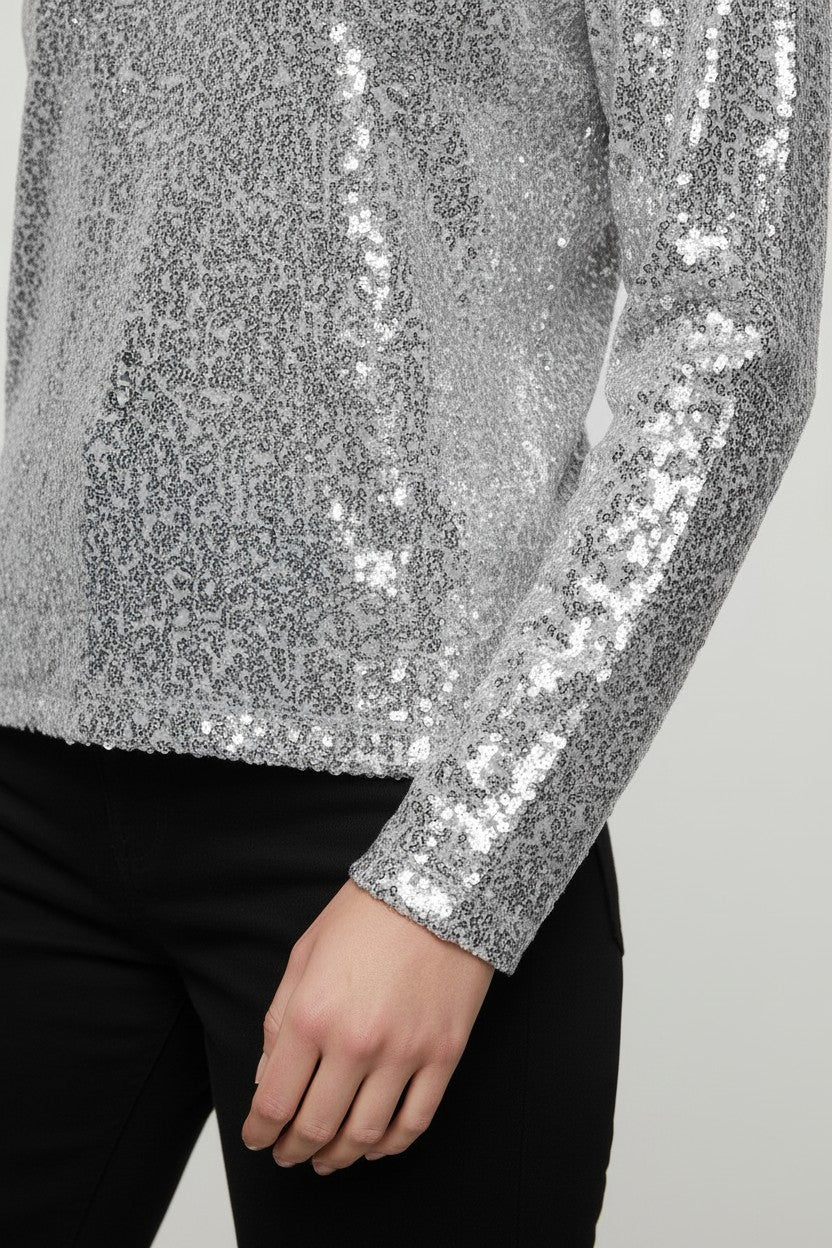 DKNY Damen Top Silber Größe L