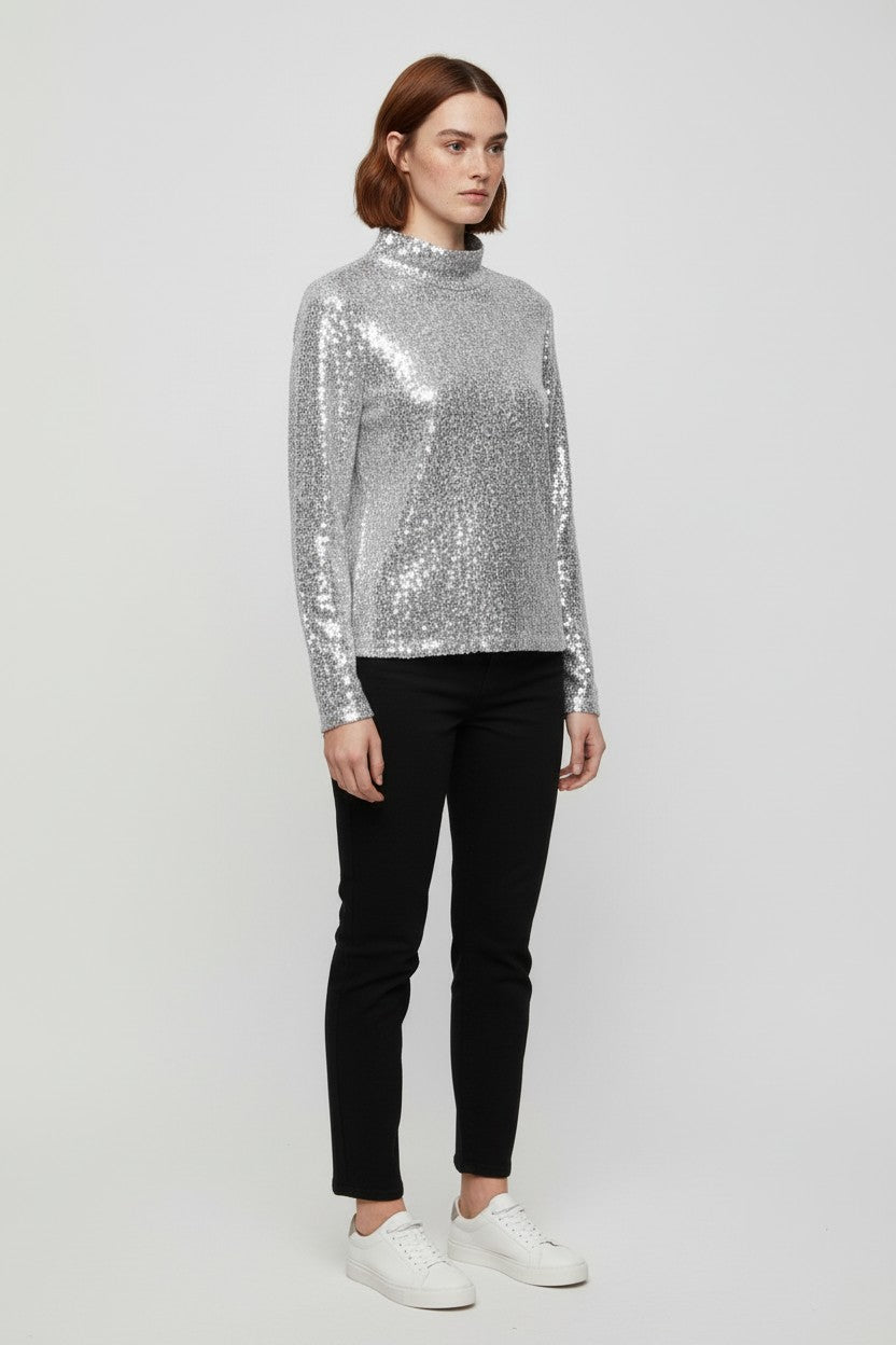 DKNY Damen Top Silber Größe L