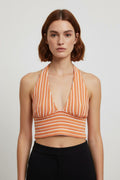 Divided by H&M Damen Top Orange Weiß Größe L