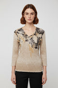 Gerry Weber Damen Top Beige Schwarz Größe S