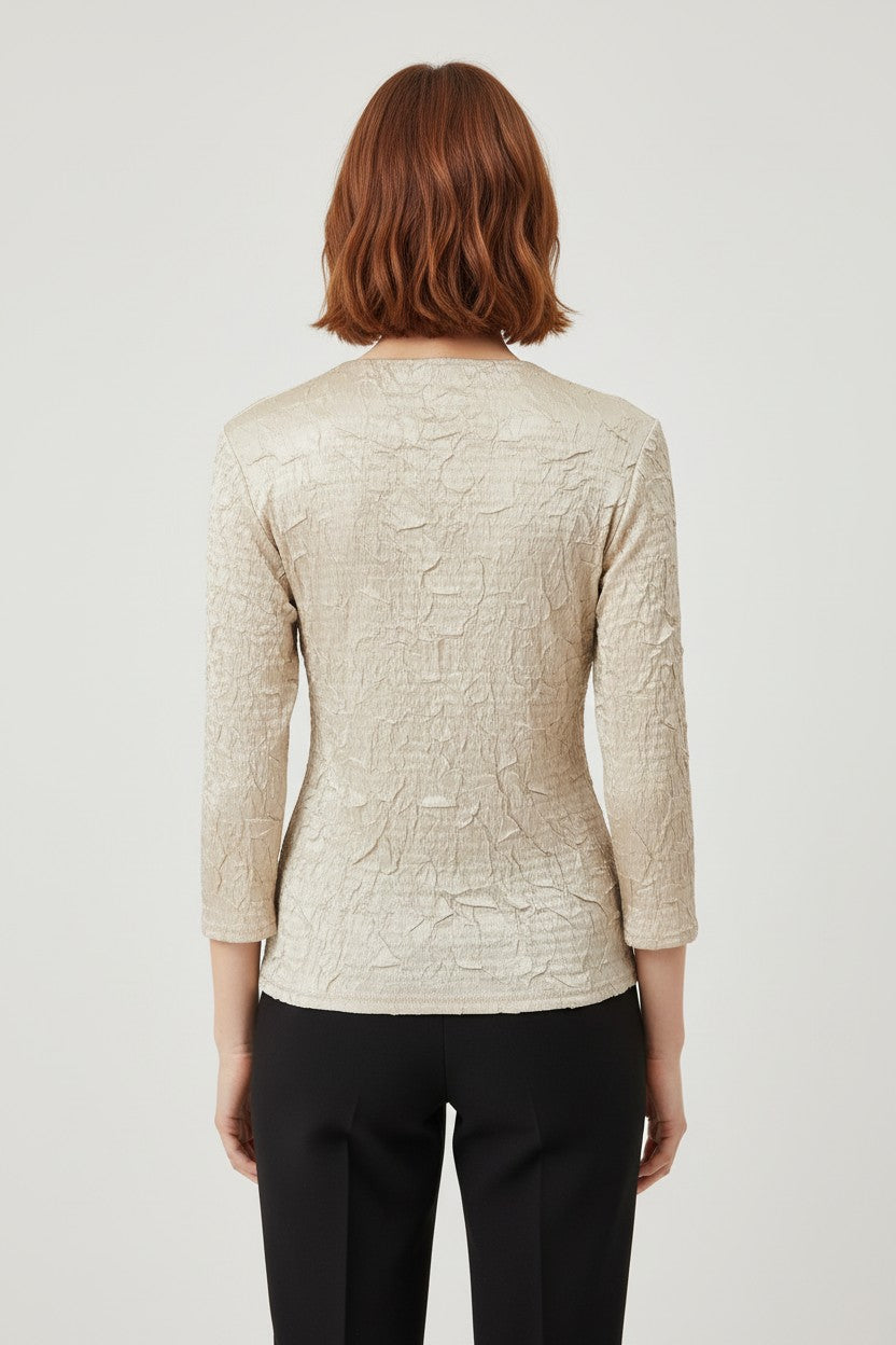 Gerry Weber Damen Top Beige Schwarz Größe S