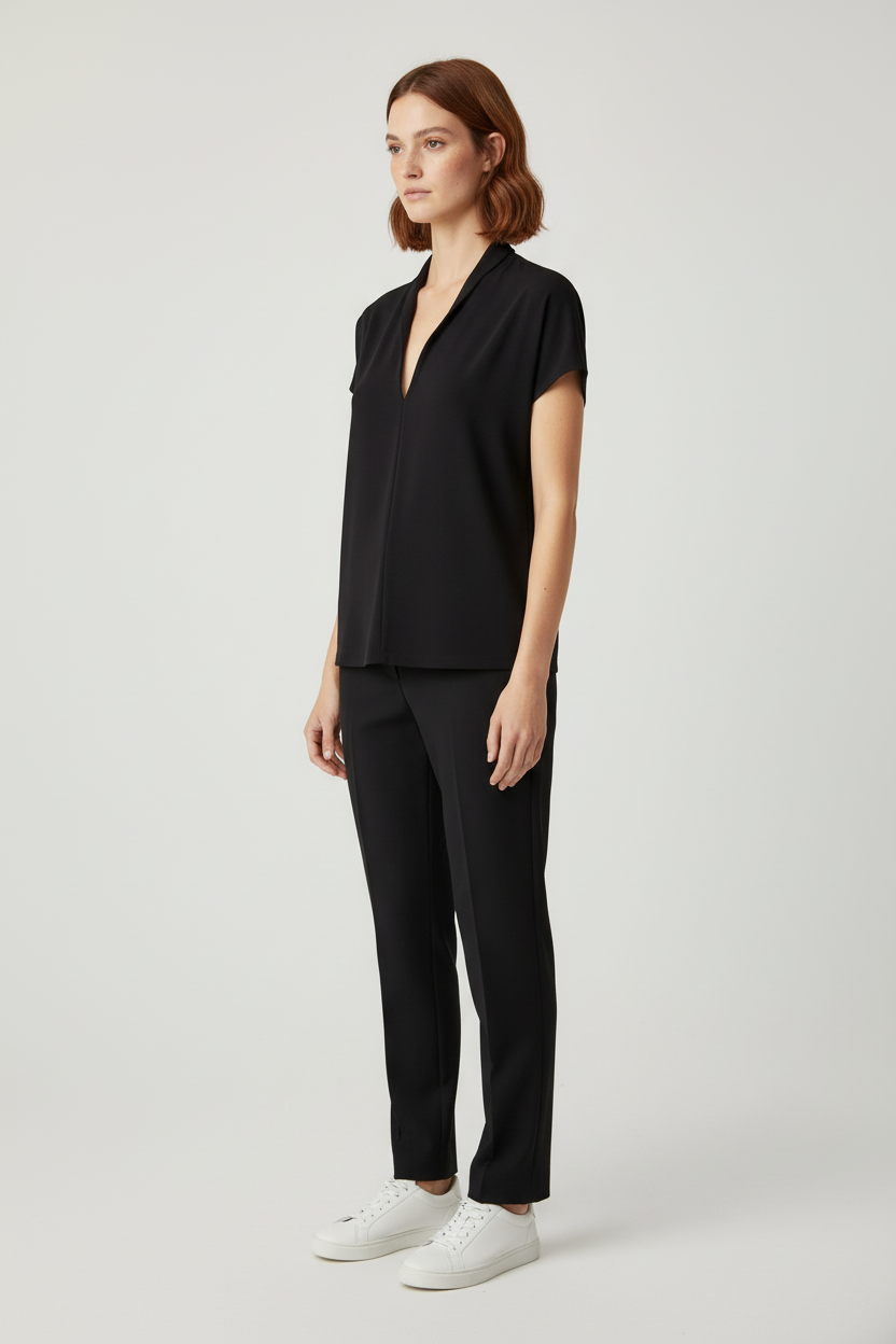 H&M Modern Classic Damen Top Schwarz Größe S