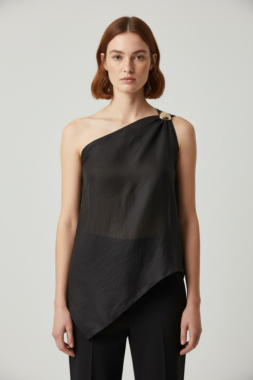 Massimo Dutti Damen Top Braun Größe S