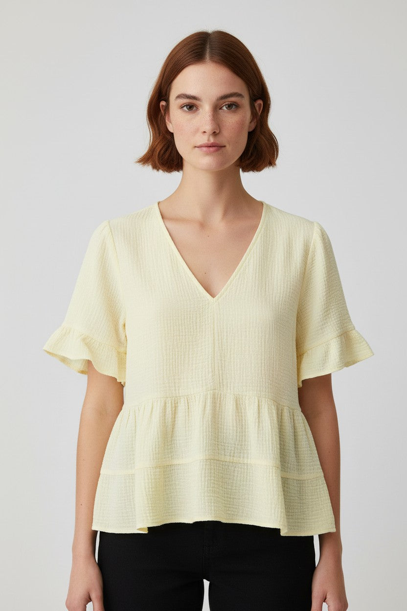 Sassy Classy Damen Top Gelb Größe L