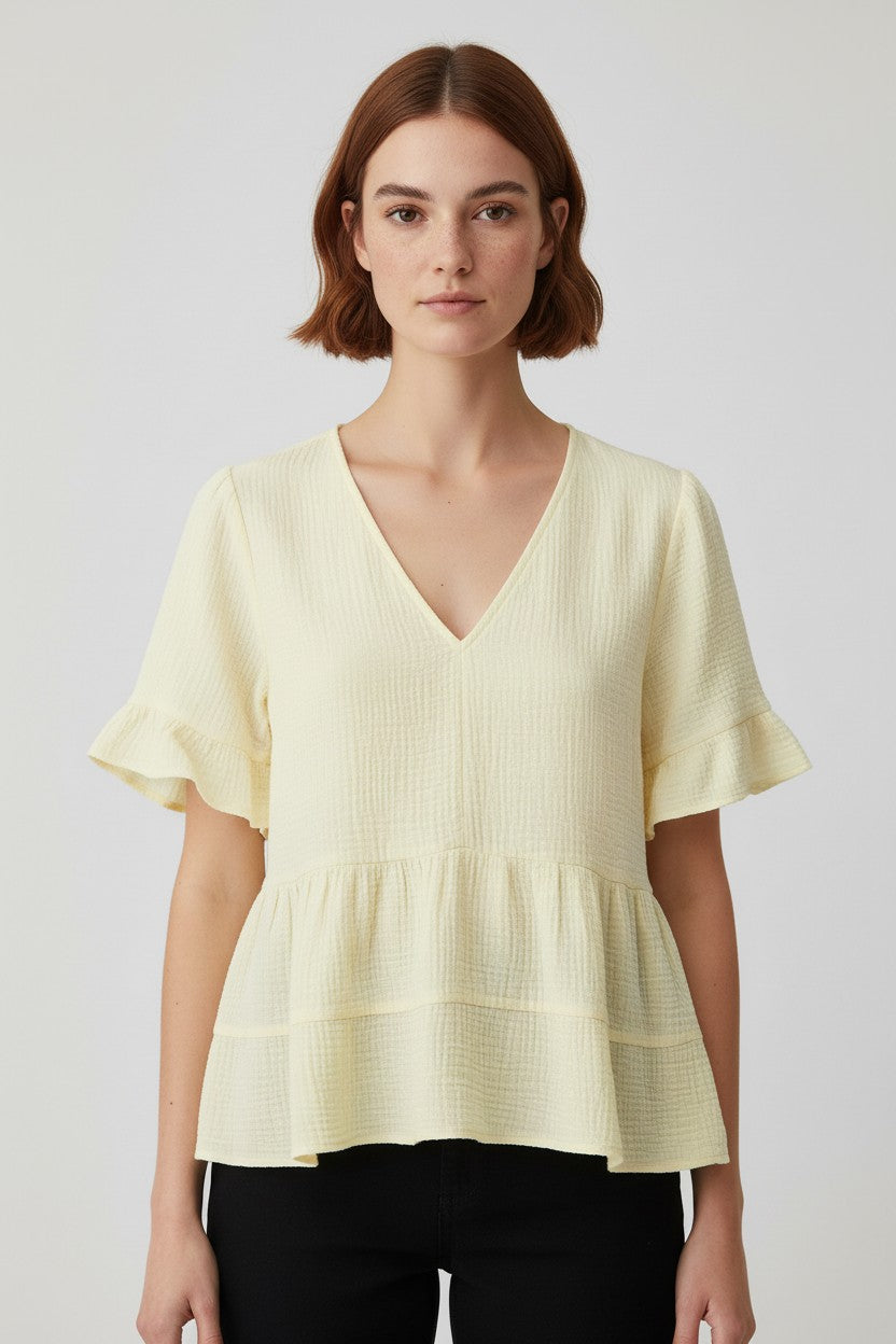 Sassy Classy Damen Top Gelb Größe L