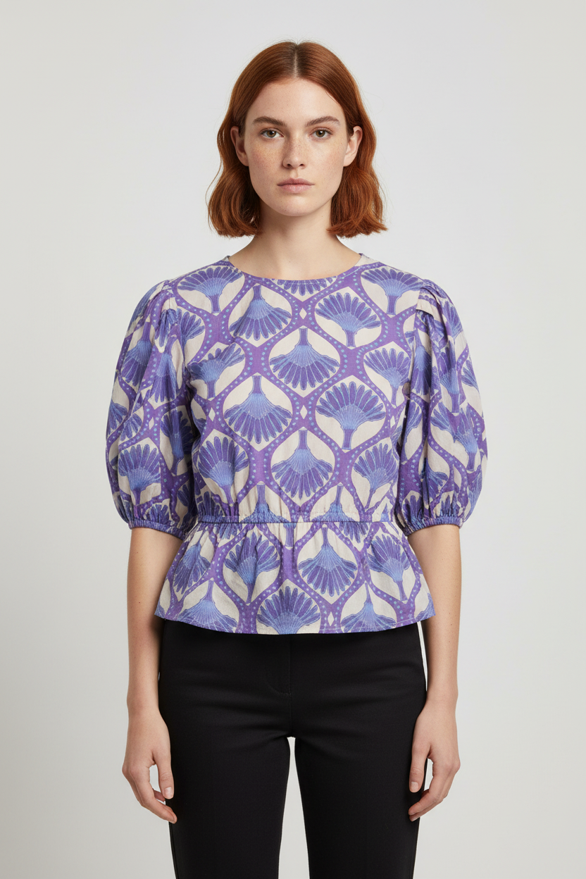 Shoeby Damen Top Blau Beige Größe L
