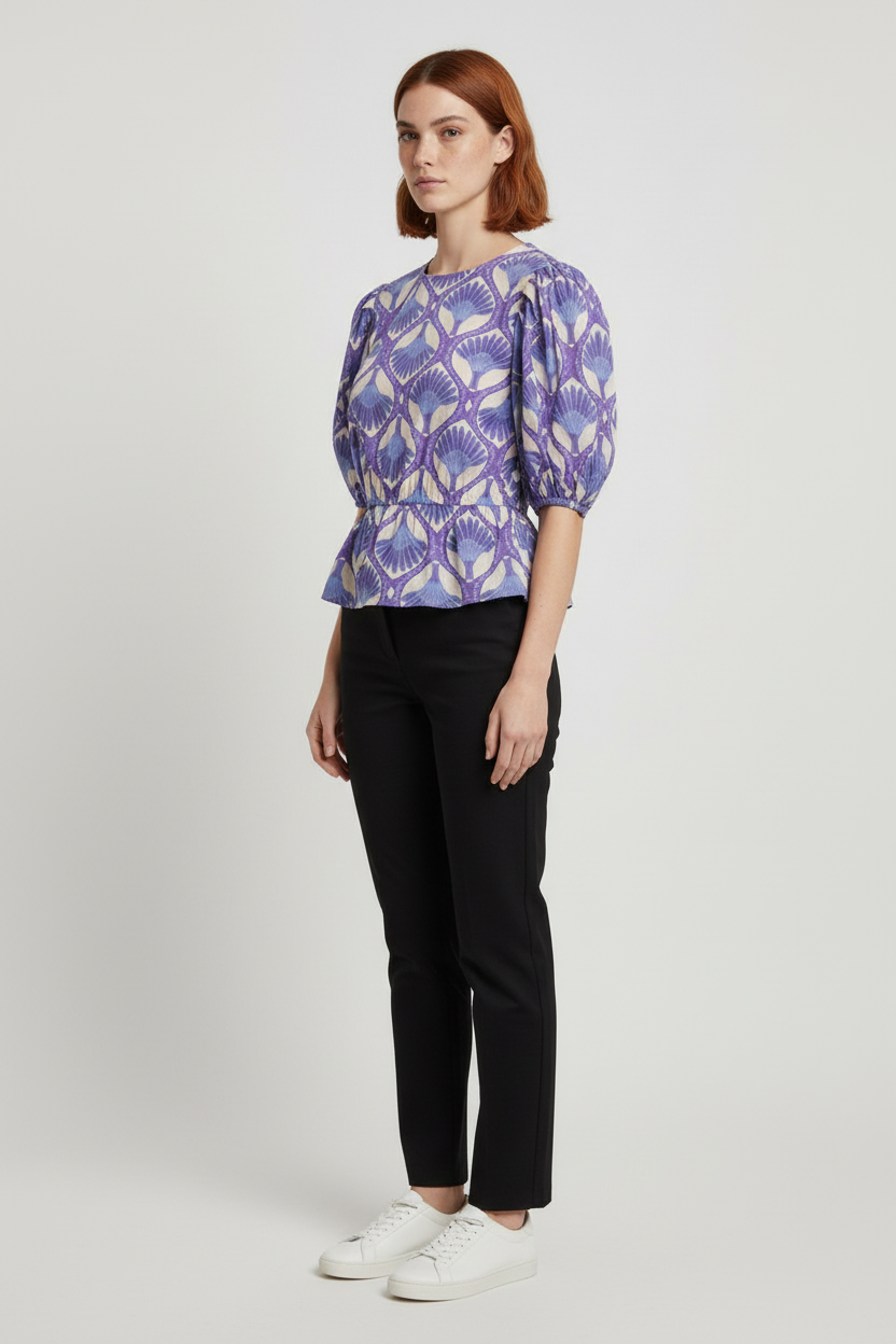 Shoeby Damen Top Blau Beige Größe L