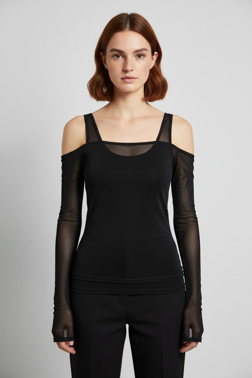 Weekday Damen Top Schwarz Größe M