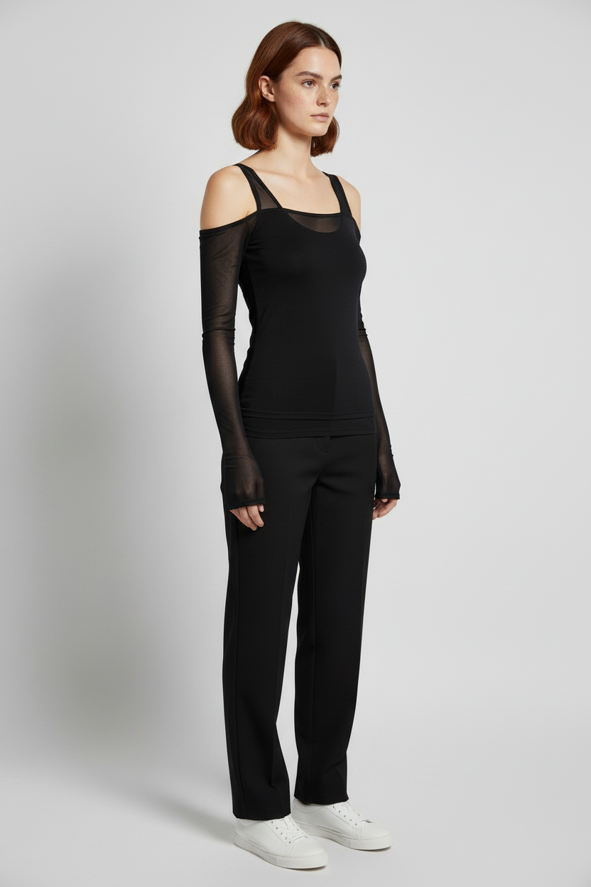 Weekday Damen Top Schwarz Größe M