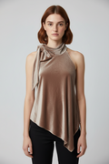 Zara Damen Neckholder Top Beige Größe M
