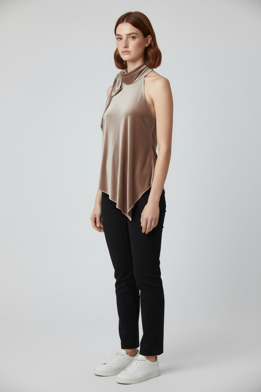 Zara Damen Neckholder Top Beige Größe M