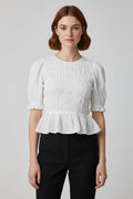 Zara Damen Top Weiß Größe S