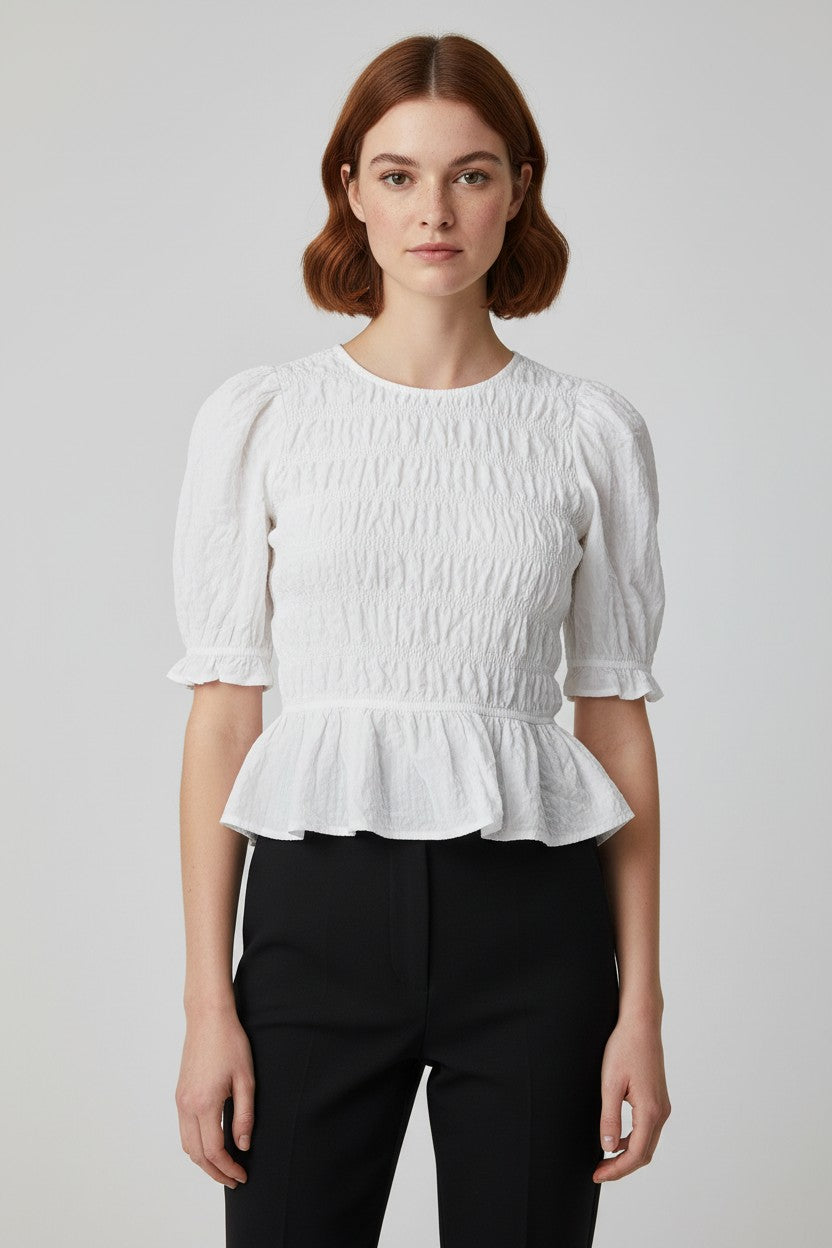 Zara Damen Top Weiß Größe S