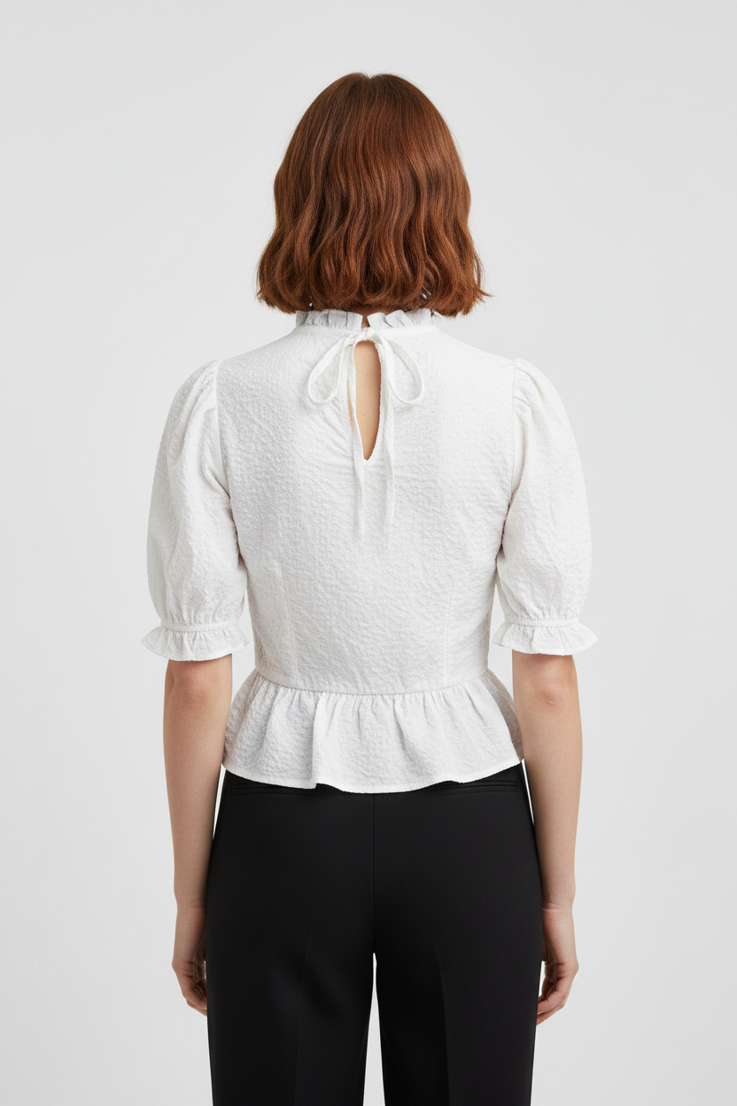 Zara Damen Top Weiß Größe S