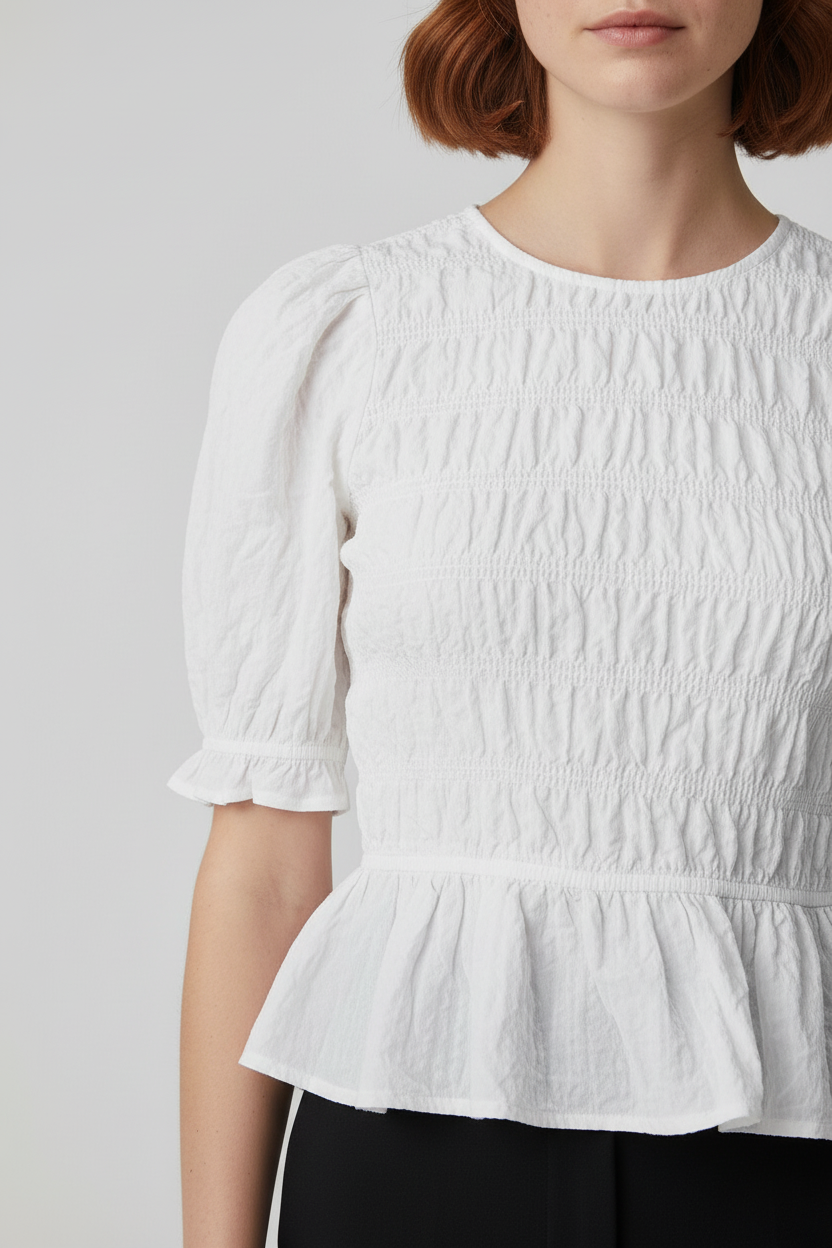 Zara Damen Top Weiß Größe S