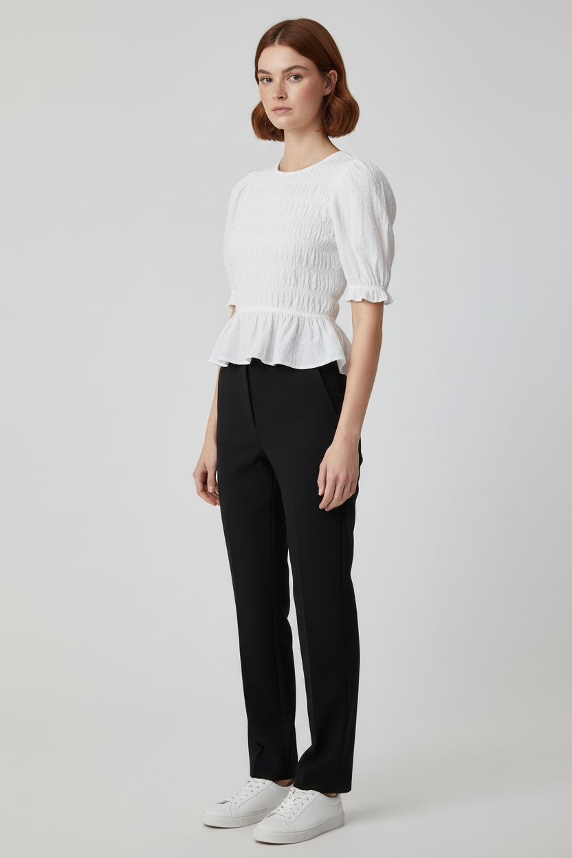 Zara Damen Top Weiß Größe S