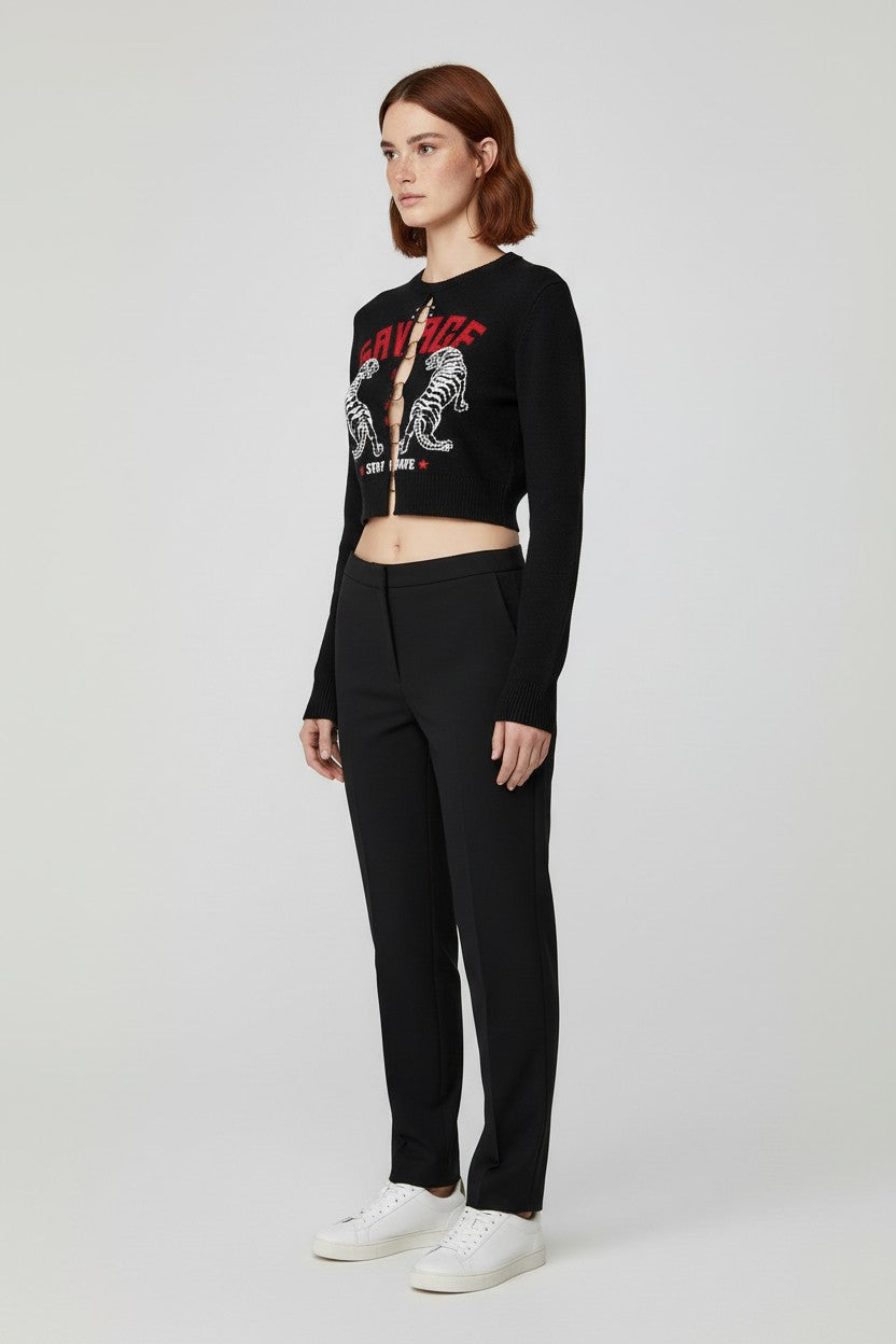 Fashion Nova Damen Top Schwarz Weiß Rot Größe S