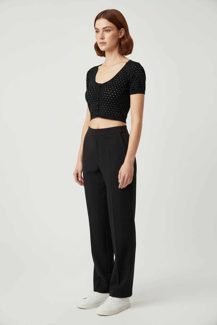H&M Damen Top Grau Größe XS