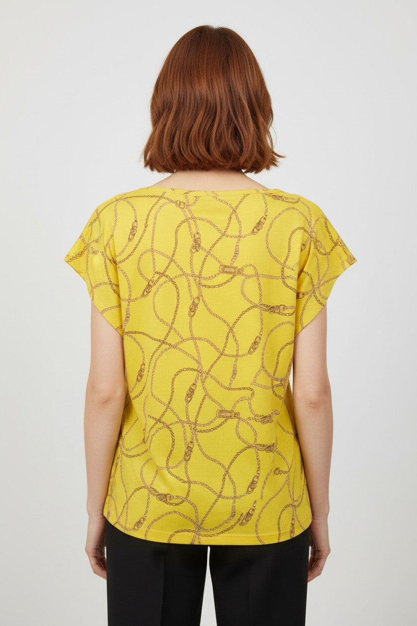 Lauren Ralph Lauren Damen Top Gelb Braun Größe M