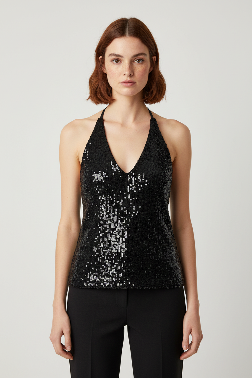 Mango Damen Top Schwarz Größe XL